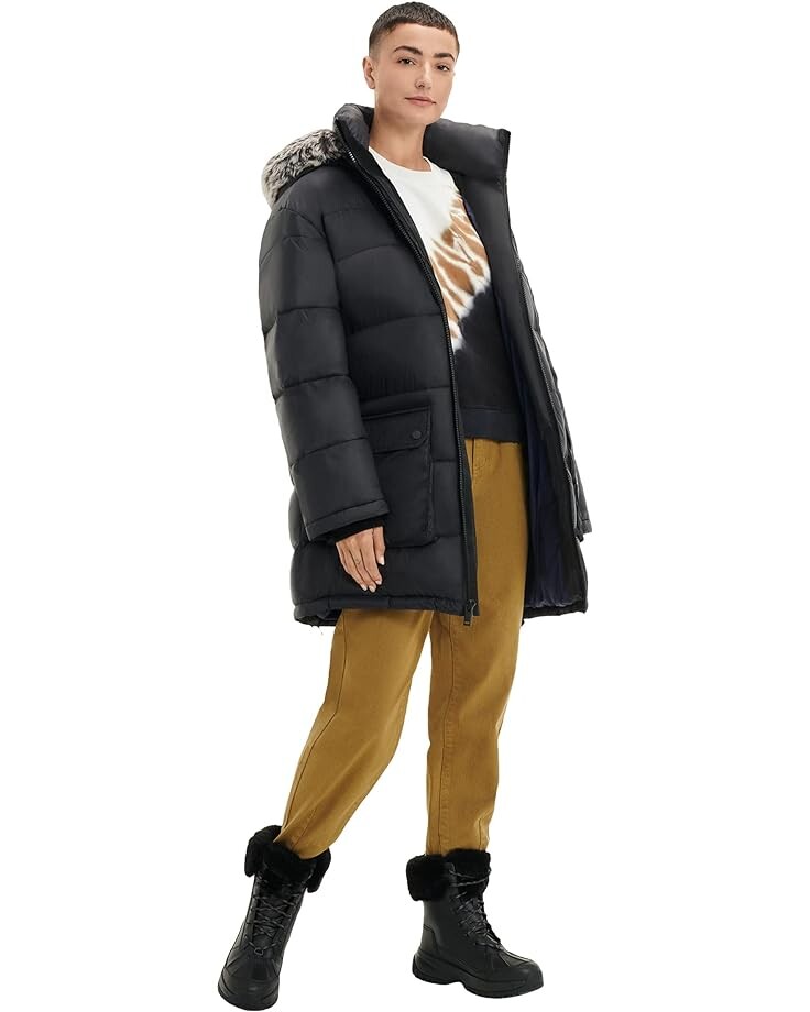 

Куртка UGG Ozzy Mid-Length Puffer Jacket, черный