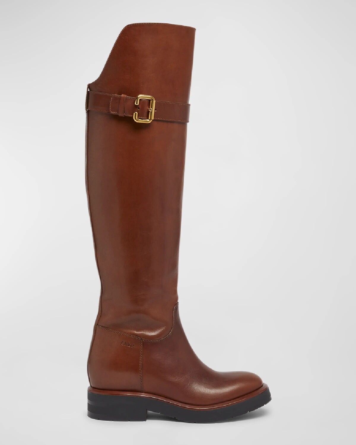 

Кожаные ботинки для верховой езды Coddington выше колена Chloe, цвет Cognac Brown