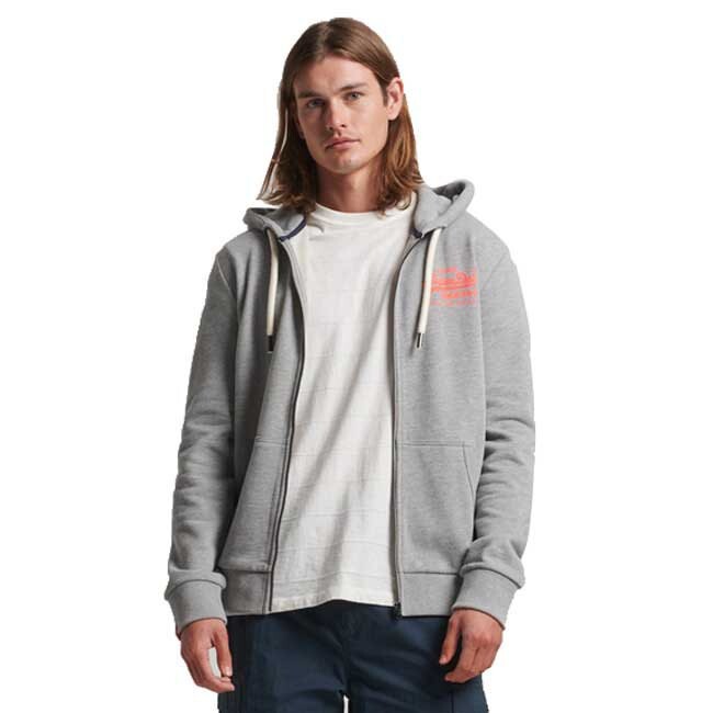 

Толстовка Superdry Vintage Logo Neon Full Zip, серый