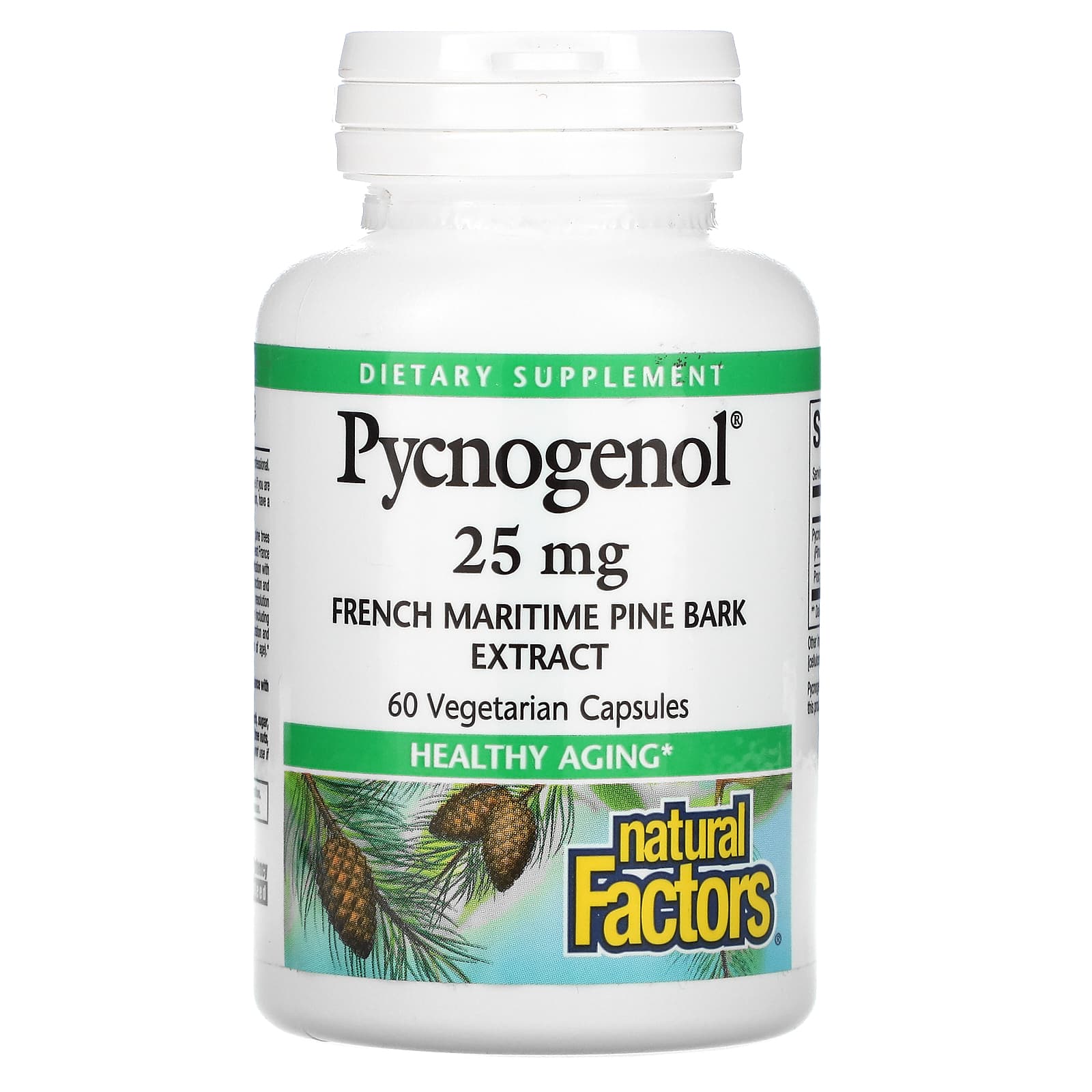 

Pycnogenol, 25 мг, 60 вегетарианских капсул, Natural Factors