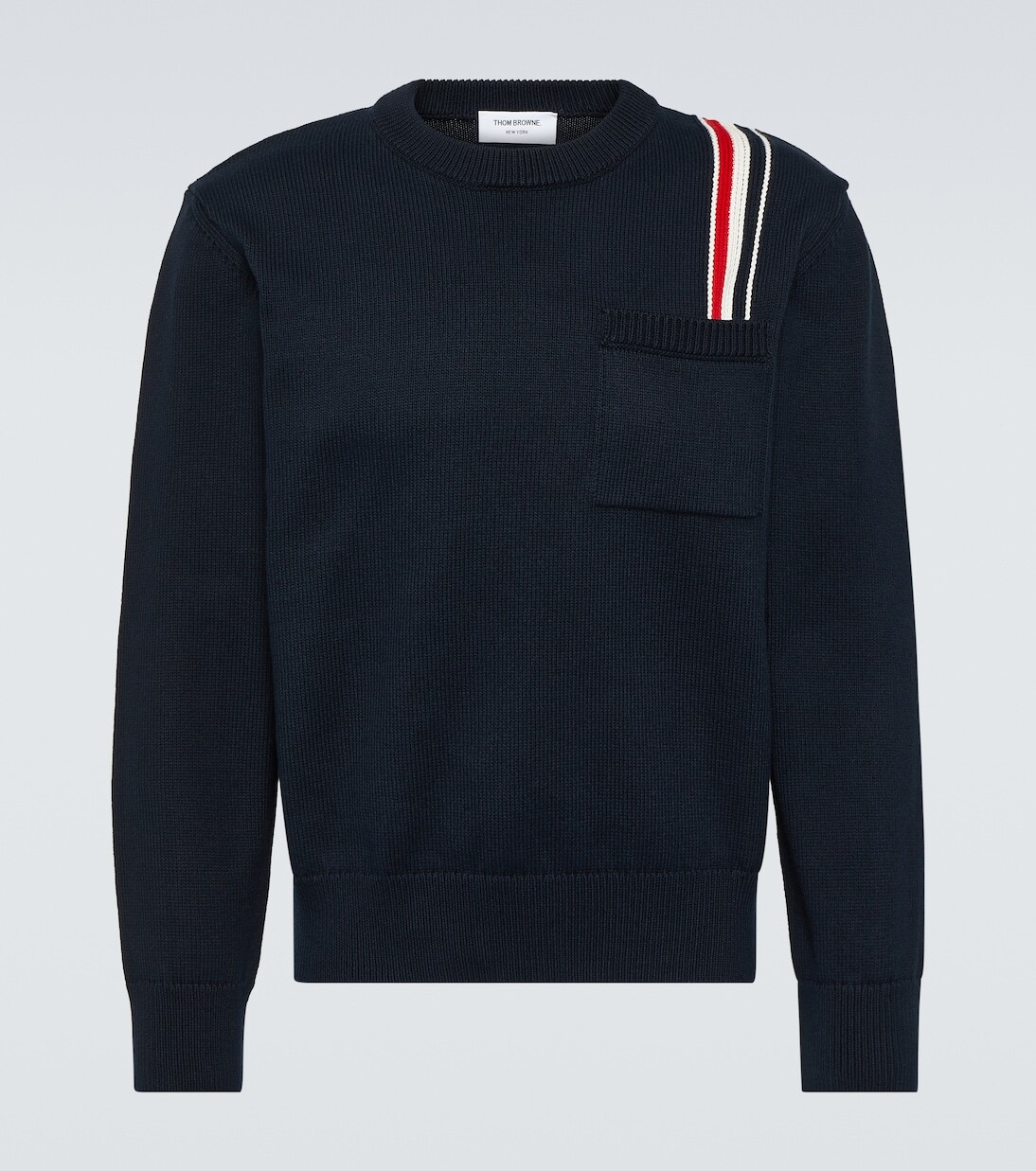 

Хлопковый свитер в полоску rwb Thom Browne, синий