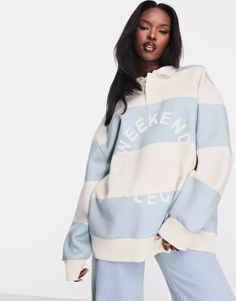 

Толстовка в сине-кремовую полоску ASOS Weekend Collective