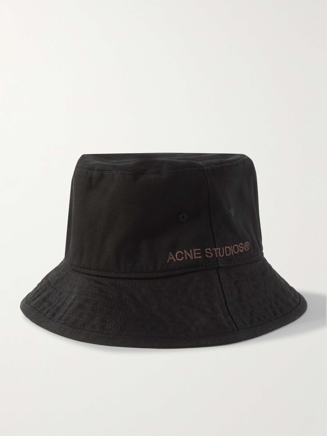 

Панама Brimmo из хлопкового твила с вышитым логотипом ACNE STUDIOS, черный