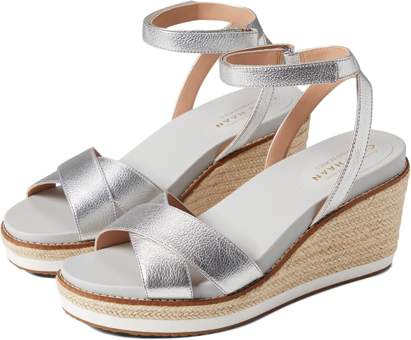 

Босоножки Cloudfeel Espadrille Wedge Sandal 75 mm Cole Haan, цвет Silver