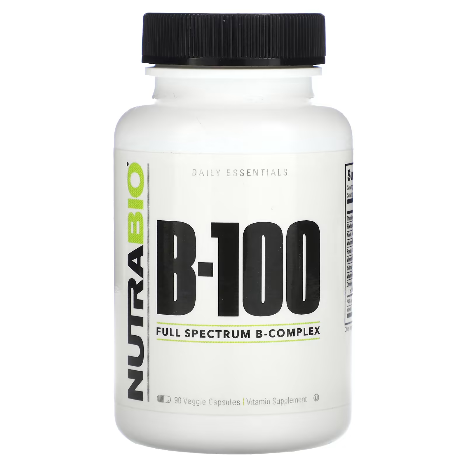 Витамин B-100 NutraBio, 90 капсул витамин d 3 nutrabio 125 мкг 90 капсул