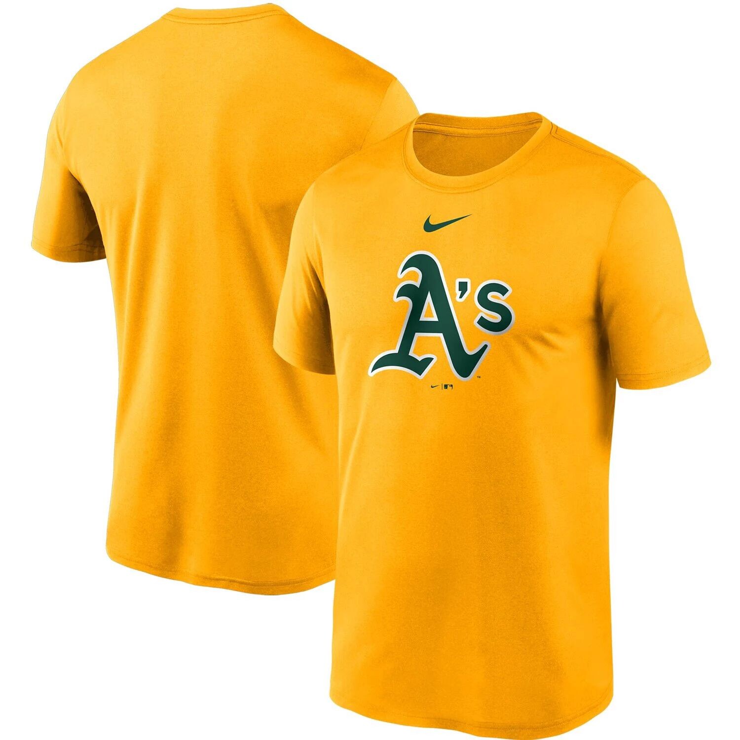 

Мужская золотистая футболка Oakland Athletics с большим логотипом Legend Performance Nike, Желтый