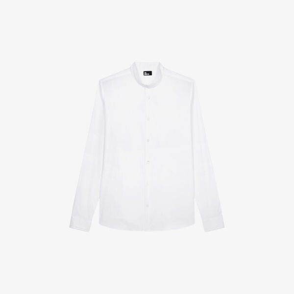 

Хлопковая рубашка с длинными рукавами и офицерским воротником The Kooples, белый
