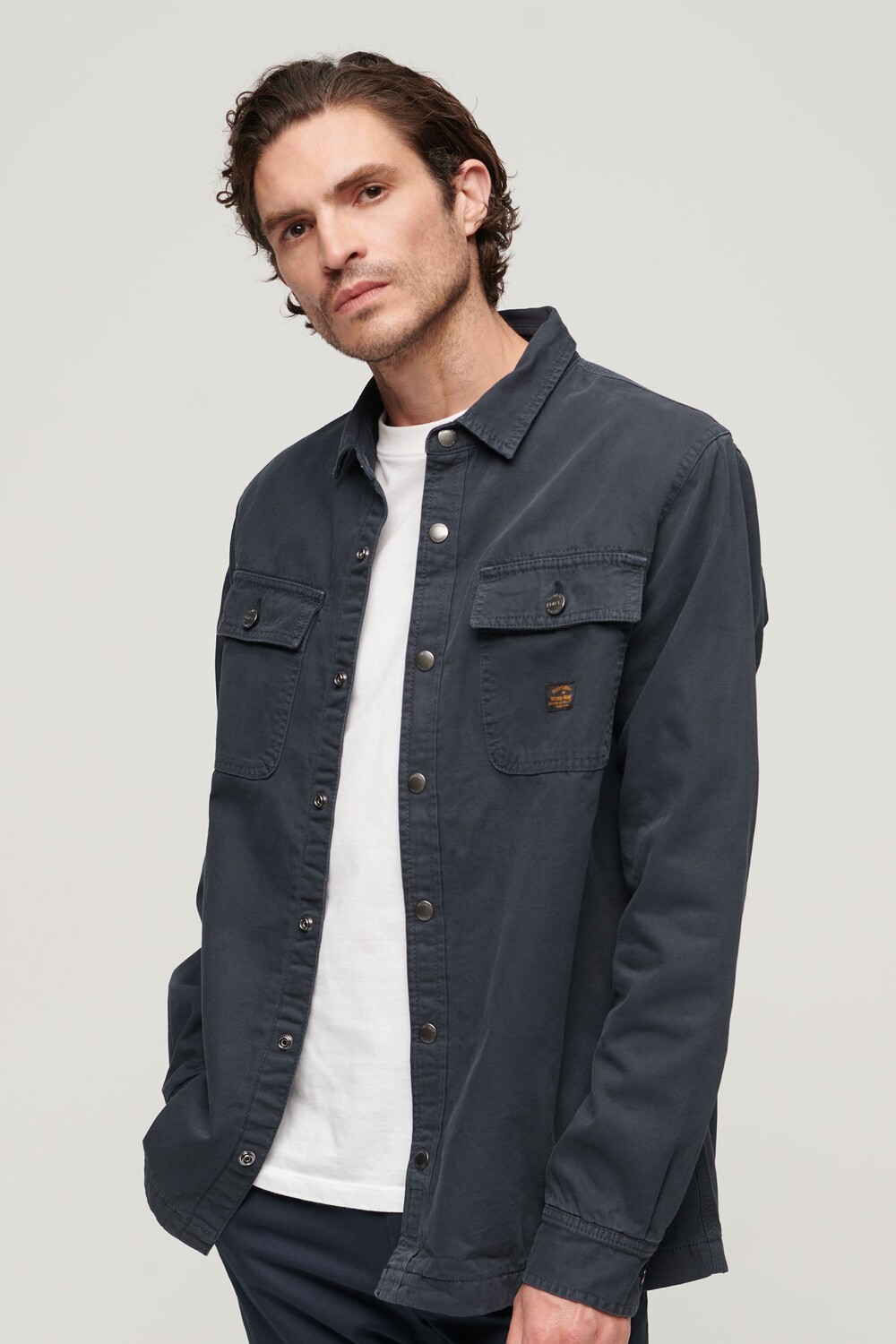 

Холщовая рубашка в рабочем стиле Superdry, синий