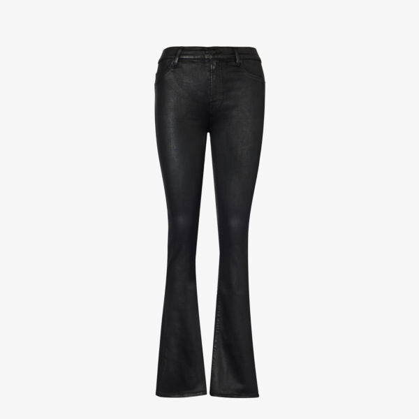 

Джинсы Bootcut узкого кроя из эластичного денима с высокой посадкой 7 For All Mankind, черный
