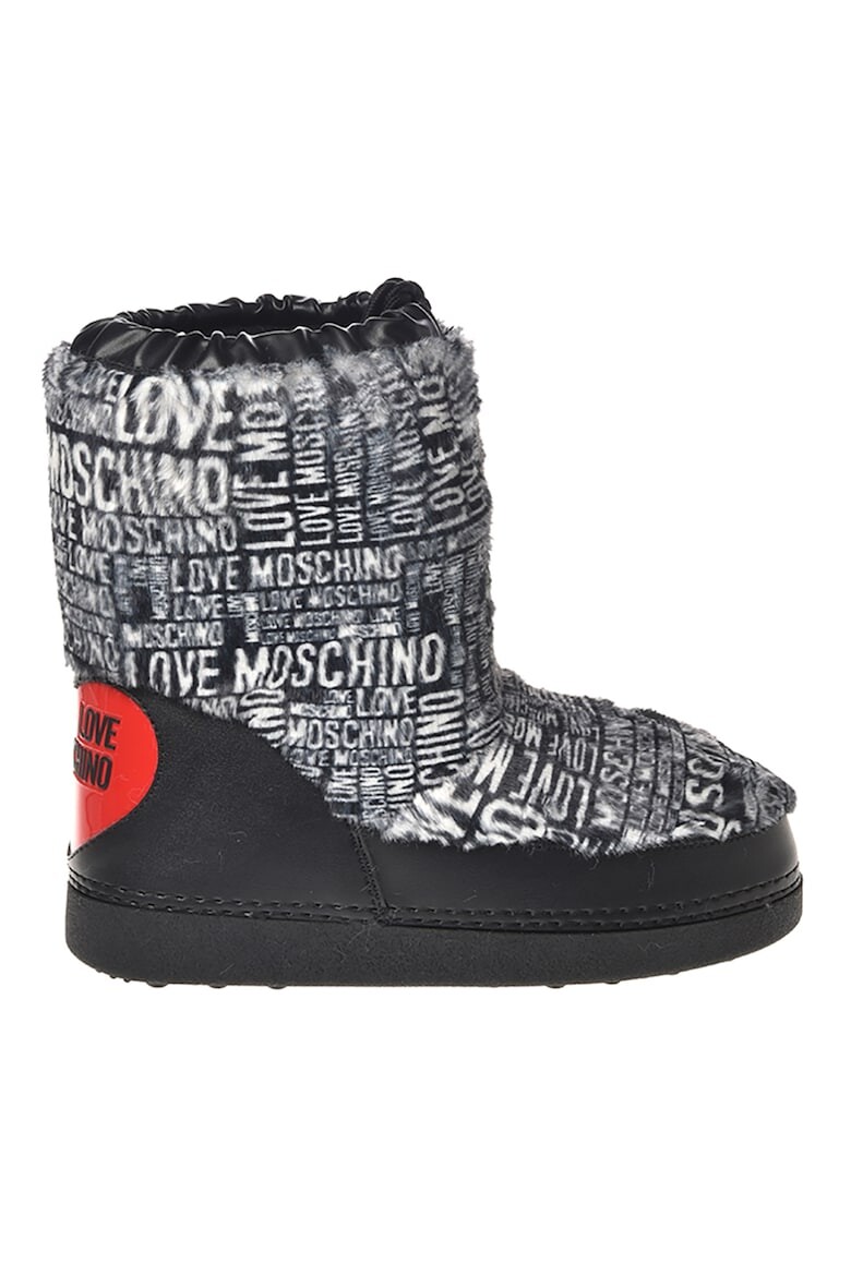 

Сапоги из экокожи и текстиля с логотипом Love Moschino, черный