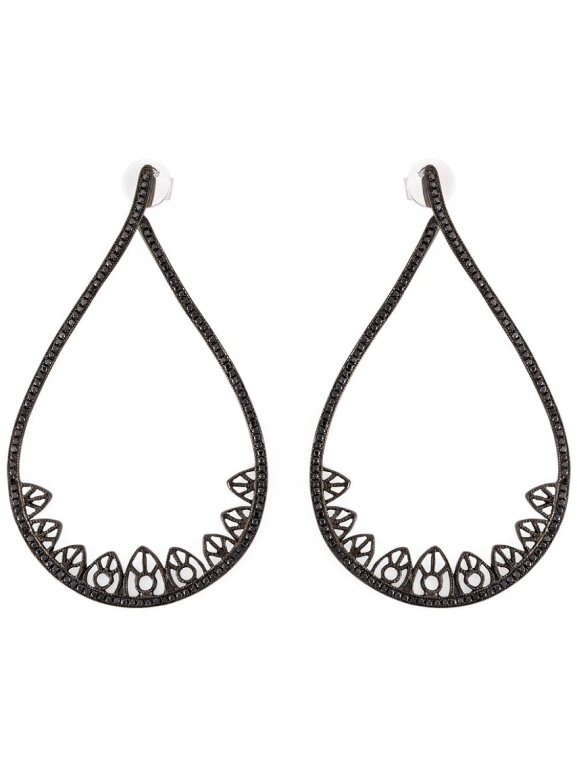 

Серьги из черного золота с бриллиантами Joëlle Jewellery, черный