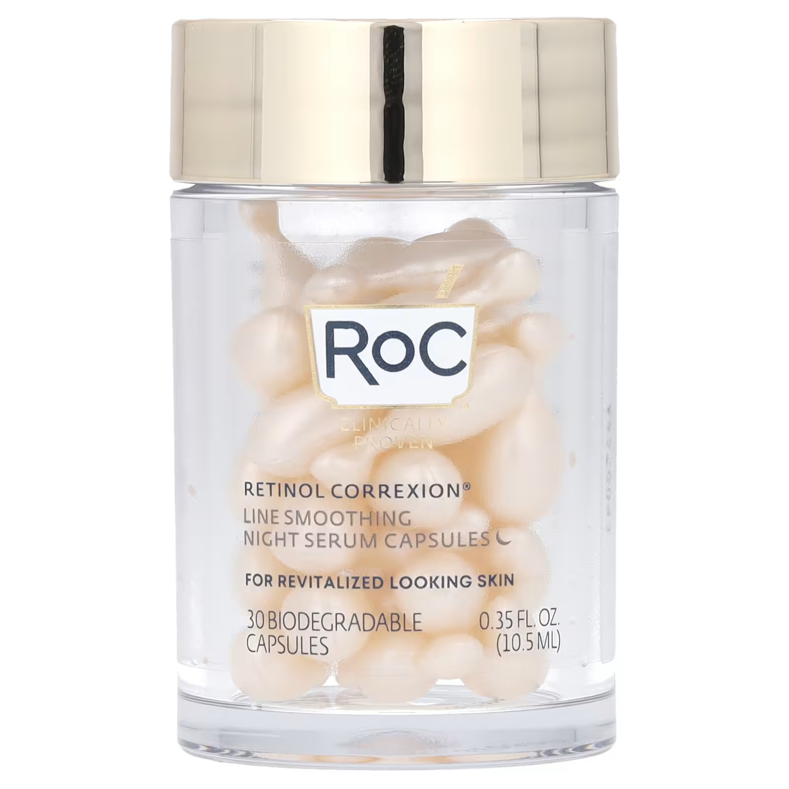 Сыворотка ночная RoC Retinol Correxion Line разглаживающая, 30 биоразлагаемых капсул roc derm correxion fill treat serum advanced retinol