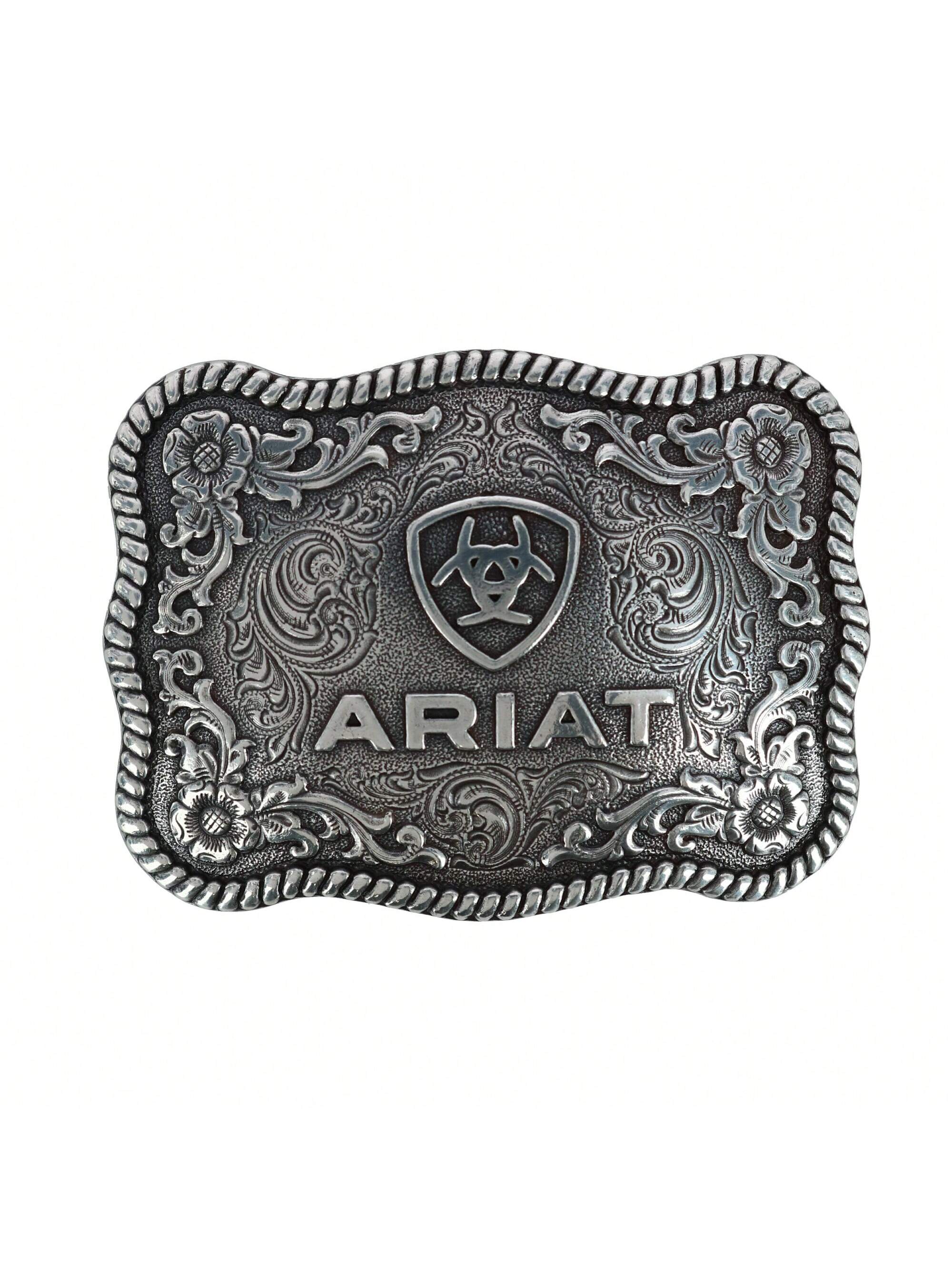 Пряжка для ремня с логотипом Ariat, серебро