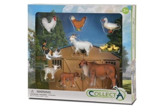 цена Ollecta, Коллекционная фигурка, Набор из 9 сельскохозяйственных животных — коробка Collecta