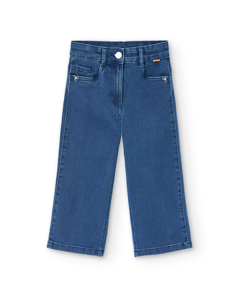 цена Джинсовые брюки для девочки на резинке на талии Boboli, синий