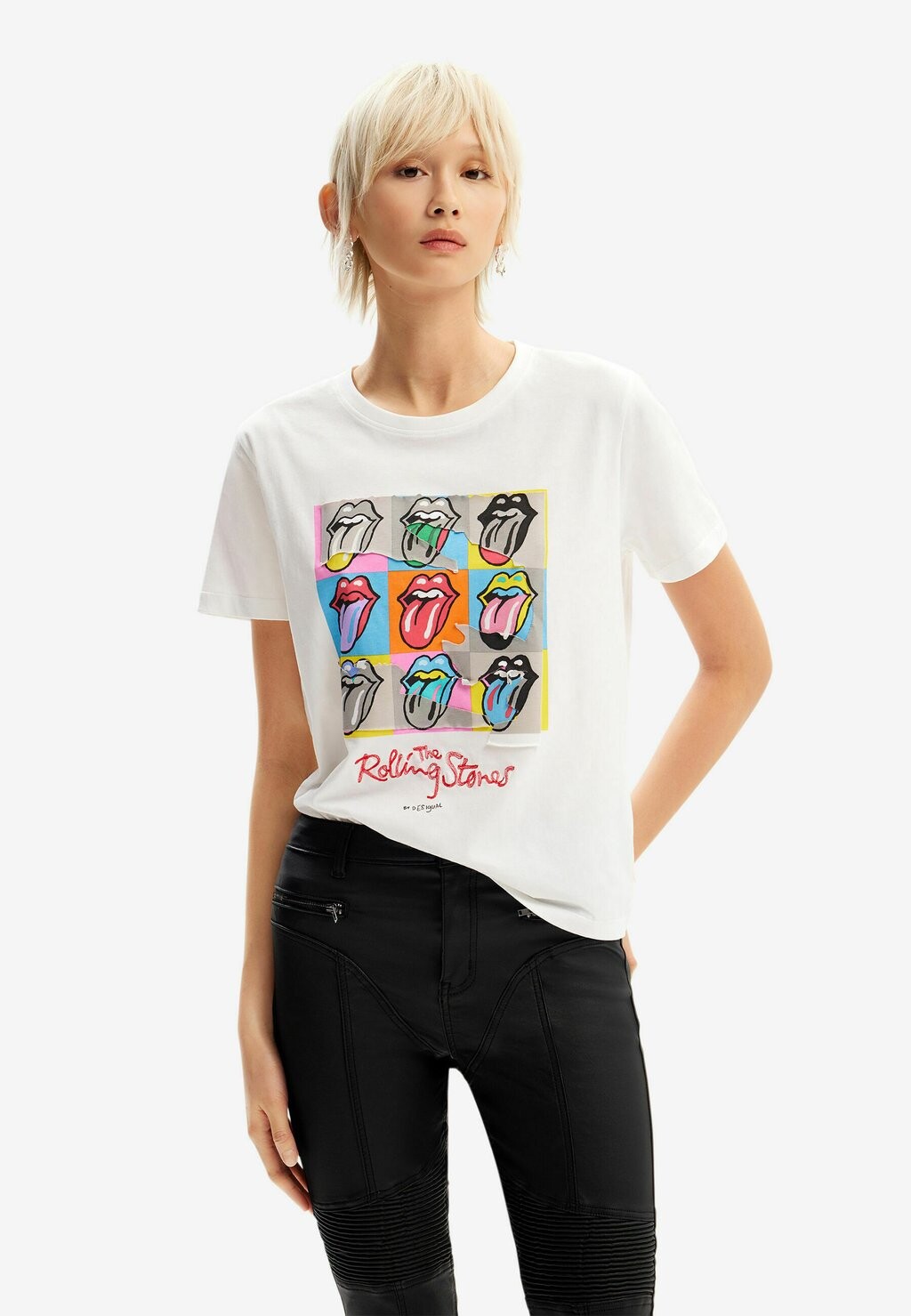 

Футболка с принтом The Rolling Stones Desigual, белый