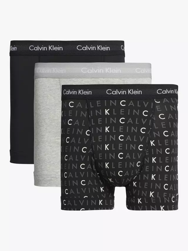 

Трусы Calvin Klein Cotton Stretch 3 шт, цвет black/grey/heather/logo