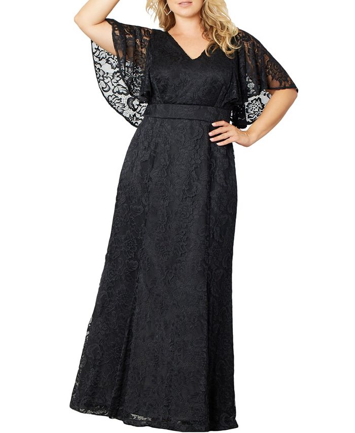 Женское кружевное вечернее платье больших размеров «Герцогиня» Kiyonna, черный платье v chapman charlotte gown цвет taupe duchess