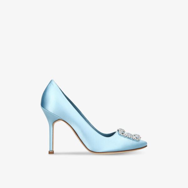 

Hangisi 105 атласные туфли на каблуке с пряжками Manolo Blahnik, синий