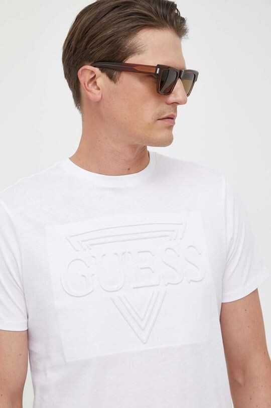 

Хлопковая футболка Guess, белый