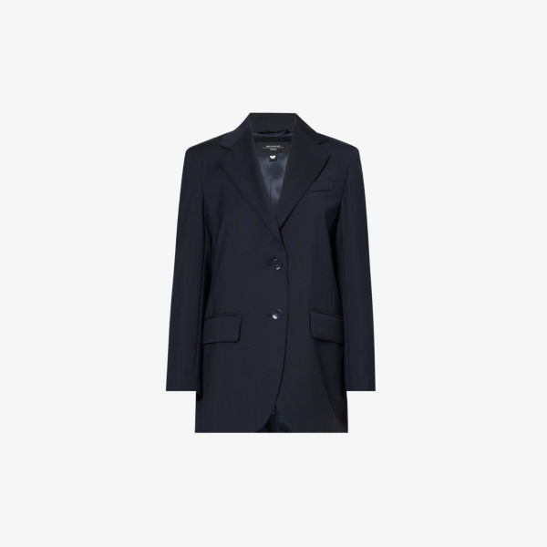 цена Однобортный шерстяной пиджак Veber Weekend Max Mara, темно-синий