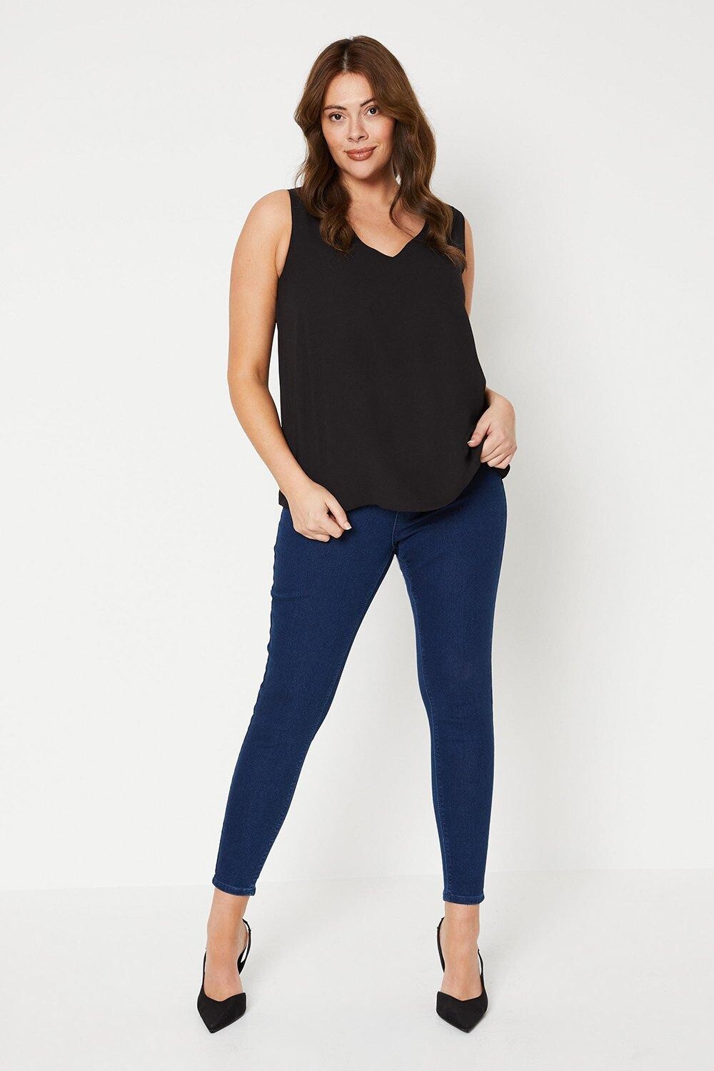 

Джинсы скинни Curve с высокой талией Dorothy Perkins, синий