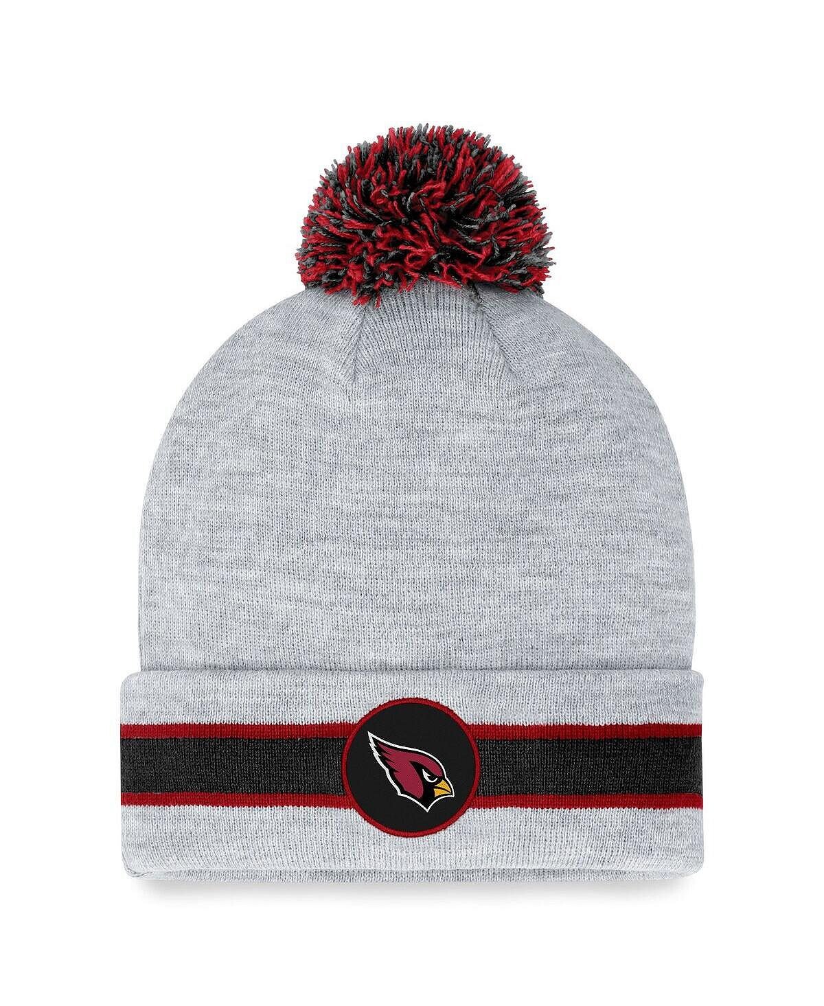 

Мужская фирменная вязаная шапка с манжетами и помпоном Arizona Cardinals Heather Grey Arizona Cardinals Fanatics