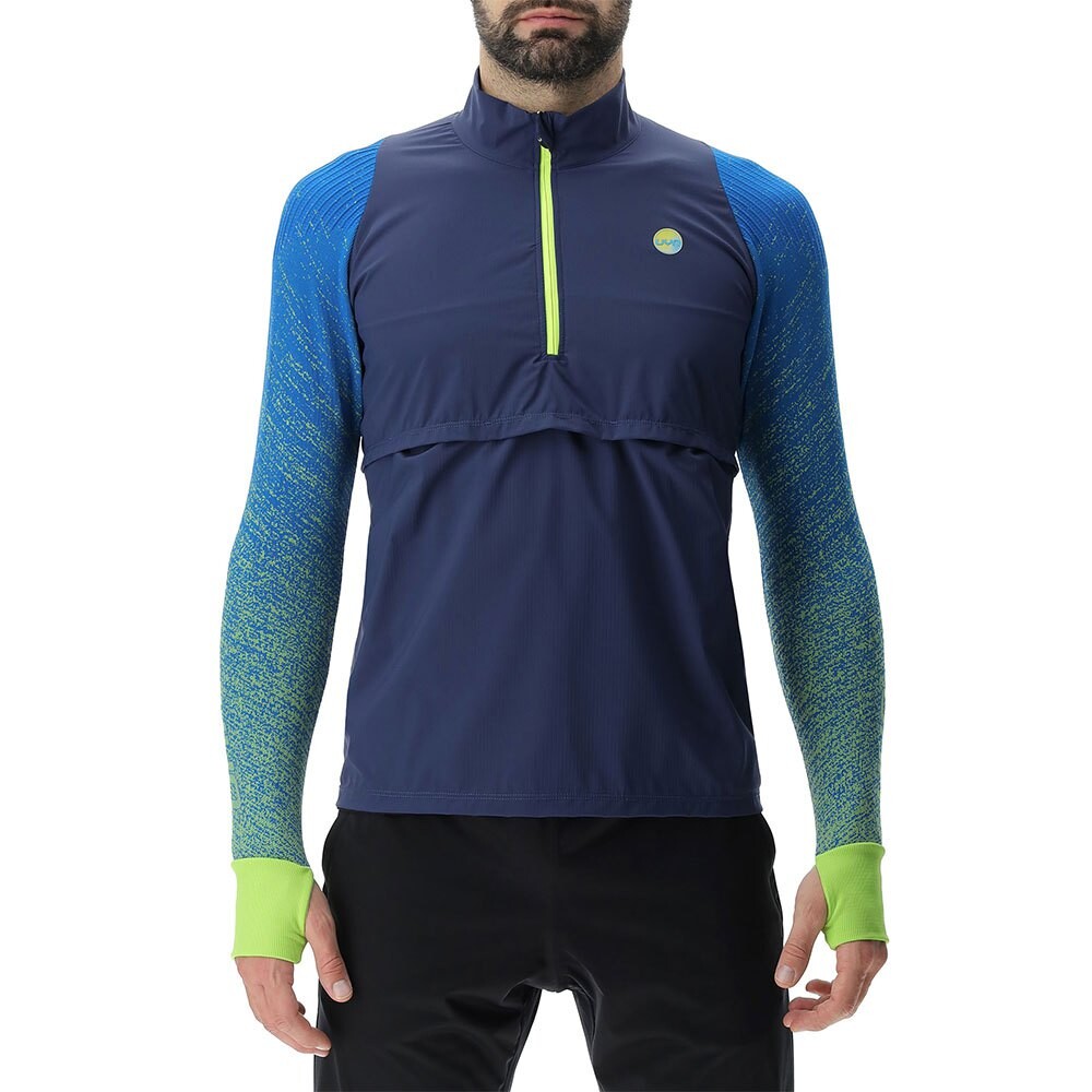 

Футболка с длинным рукавом UYN Running Exceleration Windproof Zip Up, синий