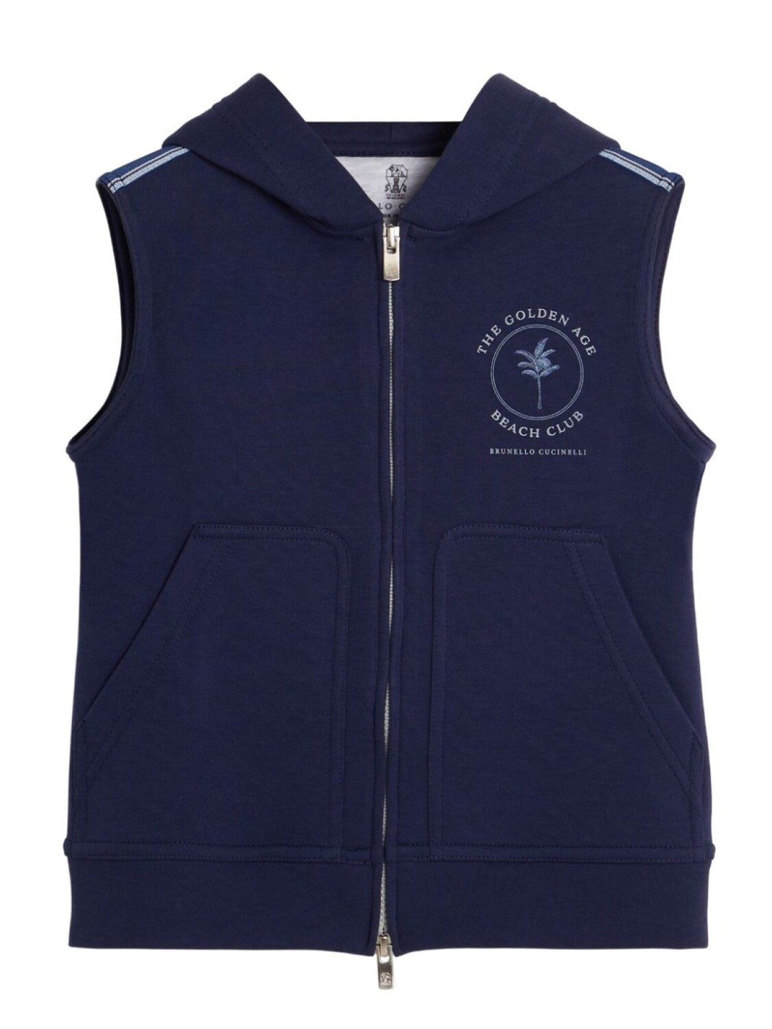 

Brunello Cucinelli Kids худи без рукавов, синий