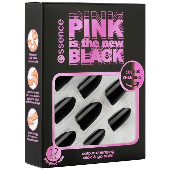 

Накладные ногти Pink Is The New Black Uñas Postizas Click & Go Essence, 12 unidades