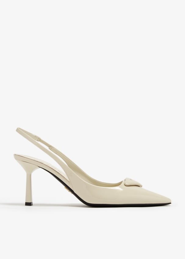 

Туфли Prada Patent Leather Slingback, белый