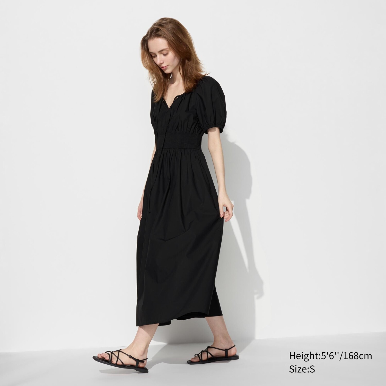 

Платье с широкими рукавами UNIQLO, черный