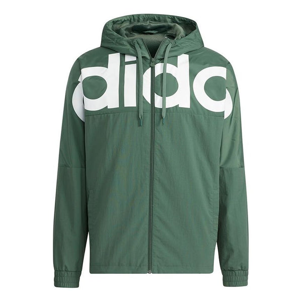 Куртка adidas neo M Icons C+ Wb Casual Sports Alphabet Logo Printing Hooded Jacket Green, зеленый
