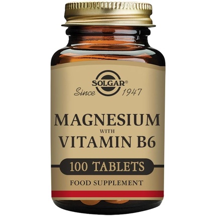 Магний с витамином B6 Энергетическая поддержка 100 таблеток, Solgar