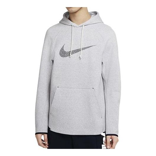 Толстовка Men's Nike Solid Color Alphabet Logo Printing Hooded Long Sleeves Gray, серый