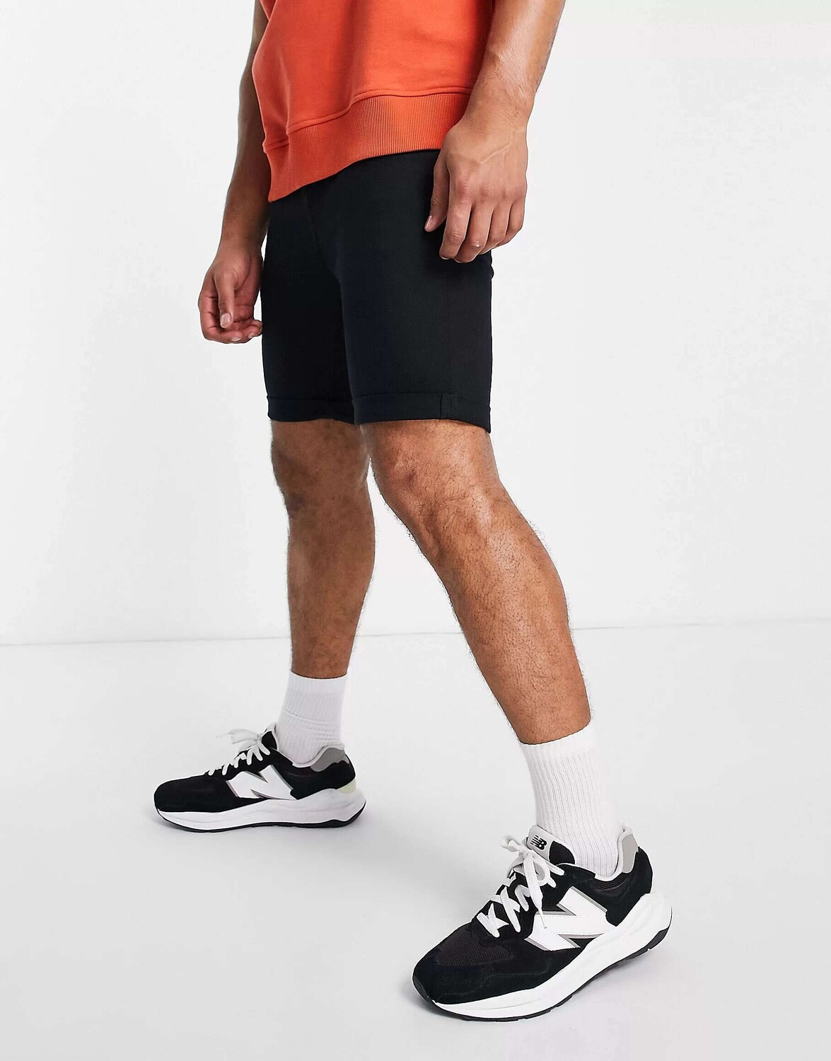 

Черные эластичные шорты-скинни Topman