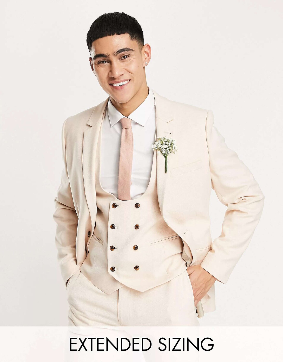 

Супероблегающий пиджак с микротекстурой камня ASOS Wedding
