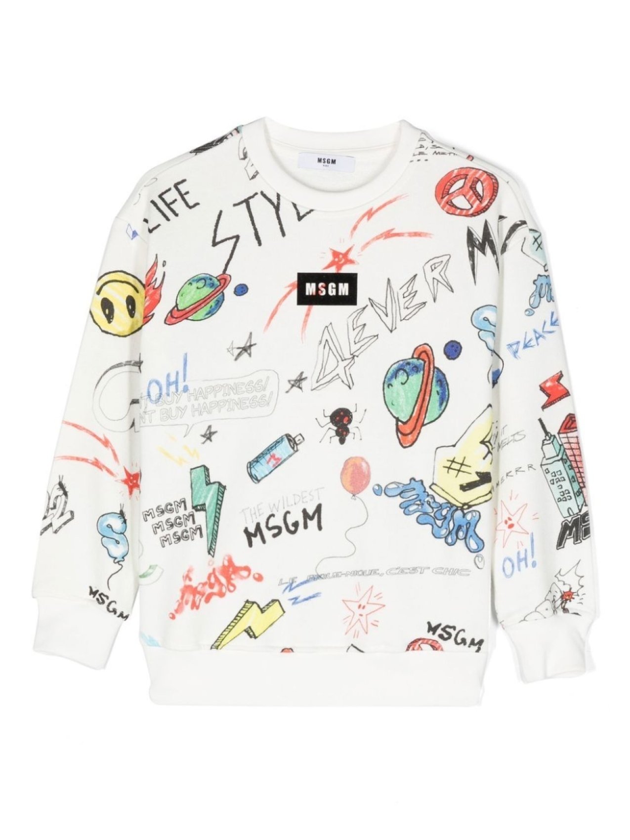 

MSGM Kids толстовка с графичным принтом, белый