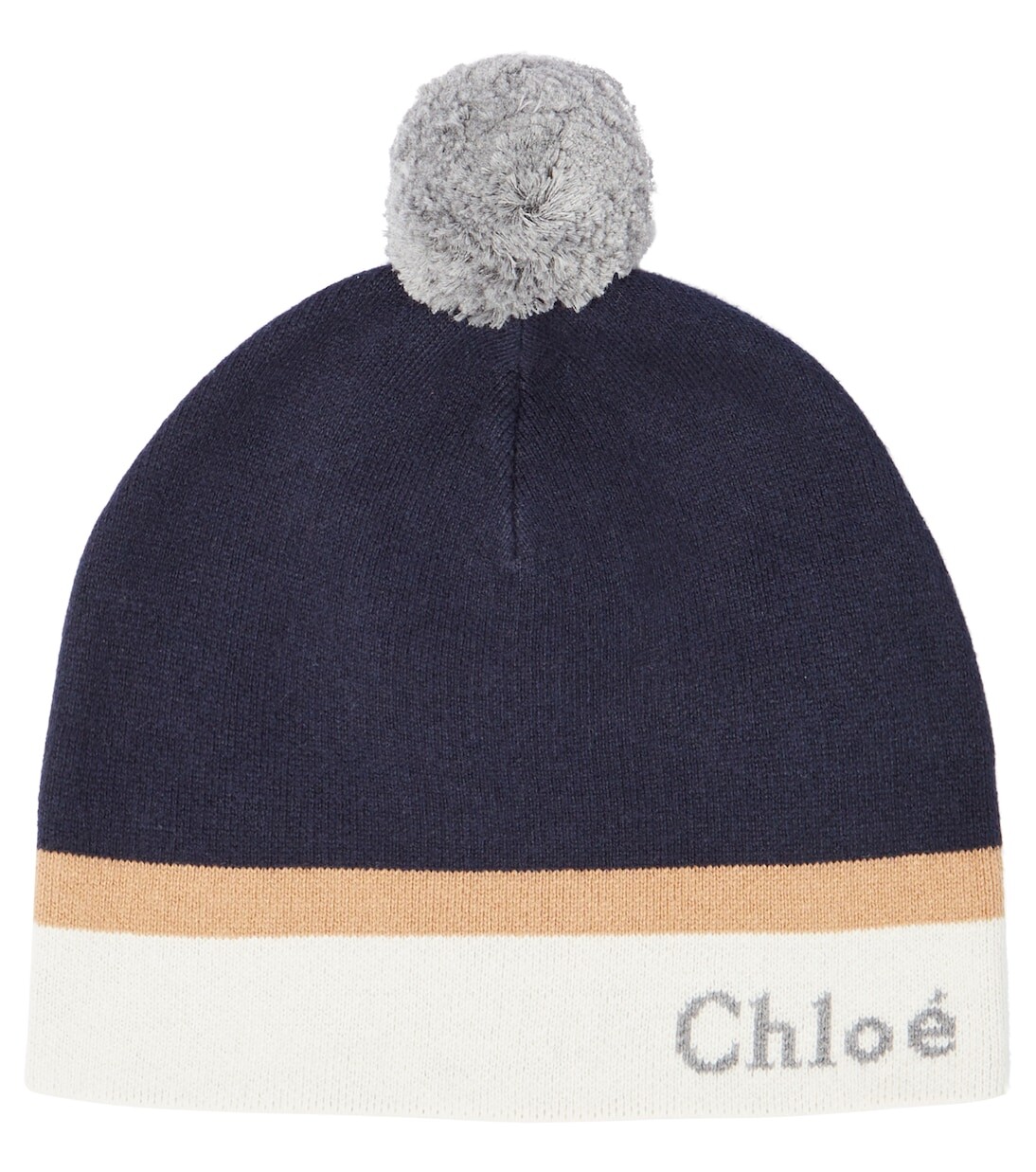 

Шапка из хлопка и шерсти с логотипом Chloé Kids, мультиколор