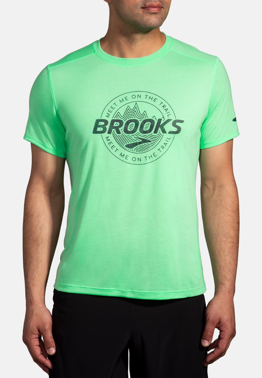 

спортивная футболка Distance Short Sleeve Brooks, цвет hyper green brooks trail