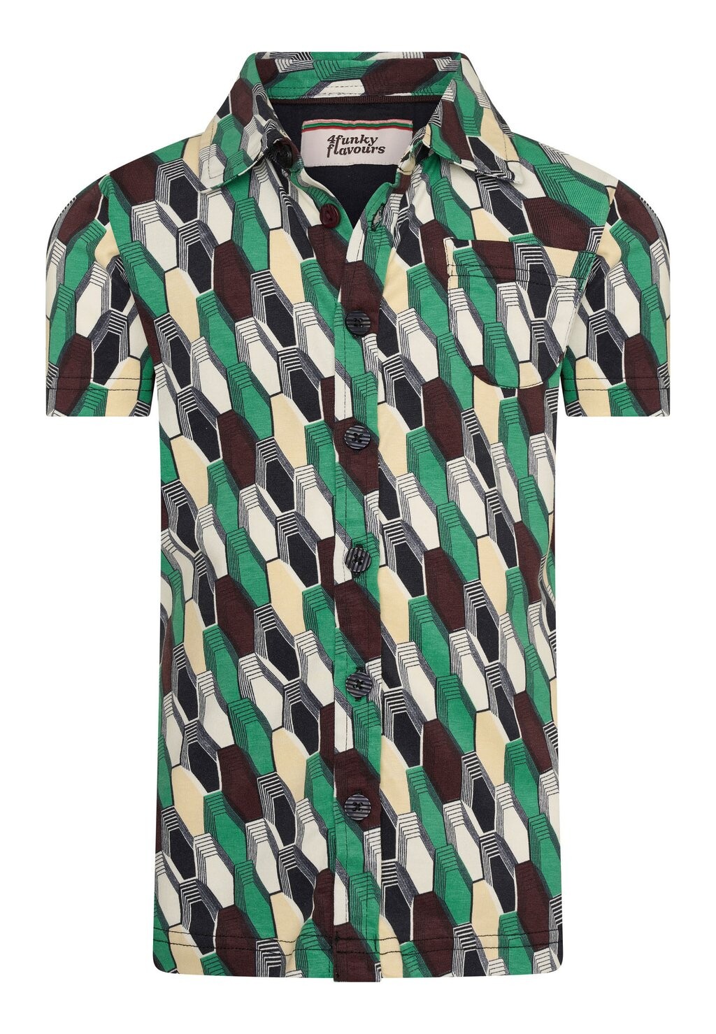 

Рубашка VALDEZ OFF CRENSHAW WITH GEOMETRIC PATTERN 4funkyflavours, цвет multicolor