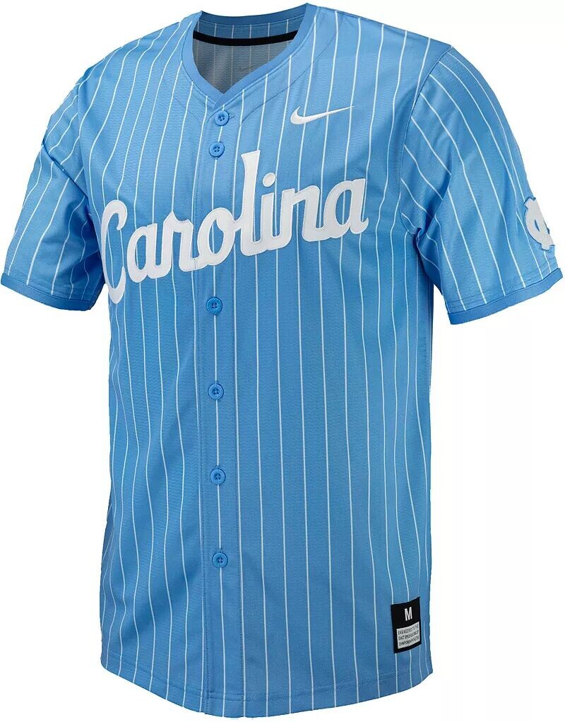 

Мужская бейсбольная майка на пуговицах Nike North Carolina Tar Heels Carolina синяя в тонкую полоску