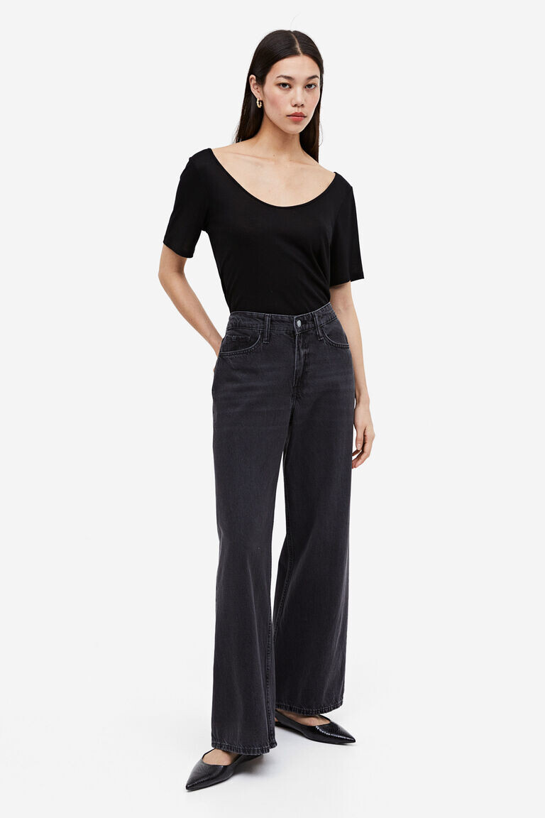 

Футболка из лиоцелла H&M, черный