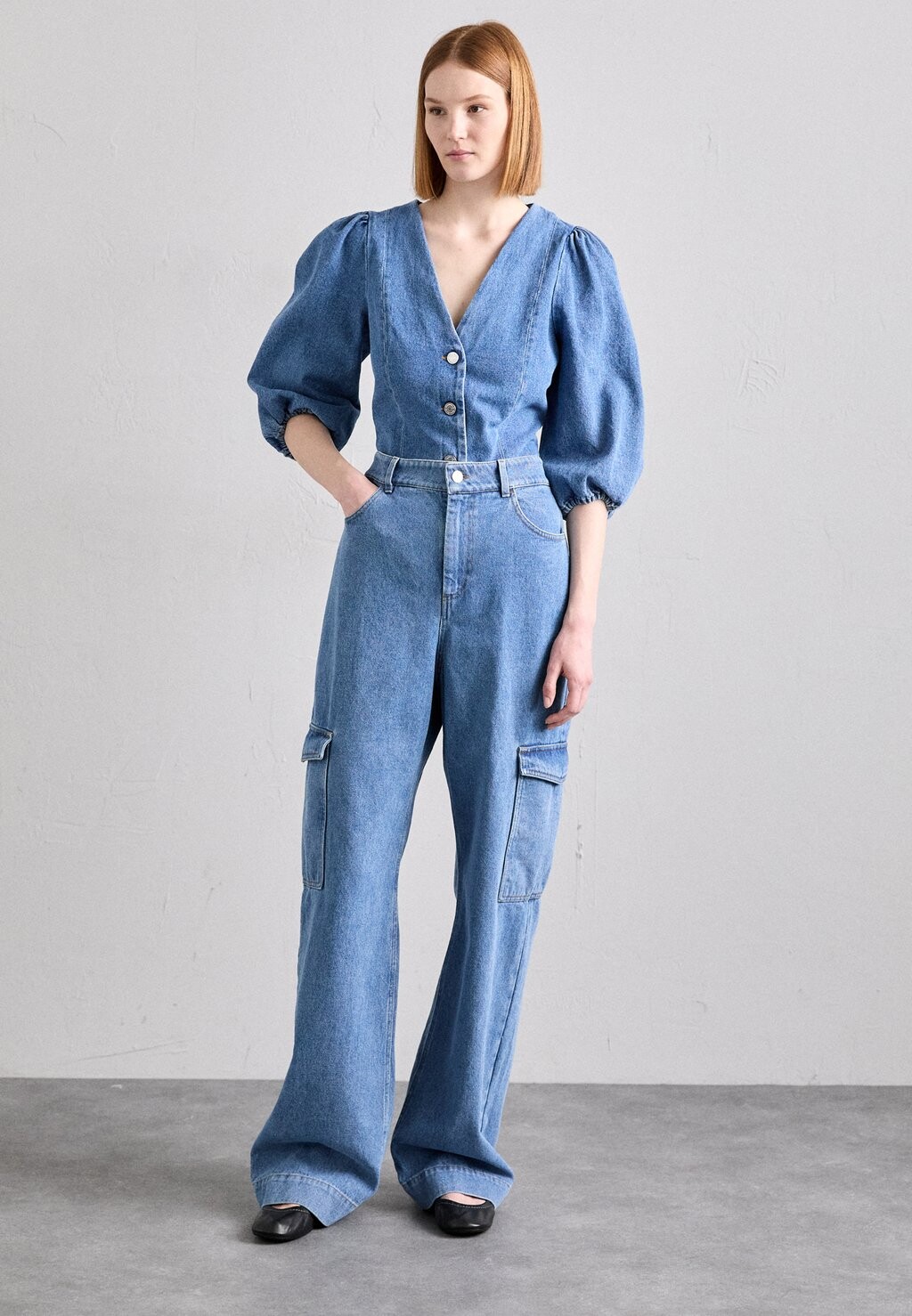 

Джинсы свободного кроя Healy Pants Fête Impériale, синий деним