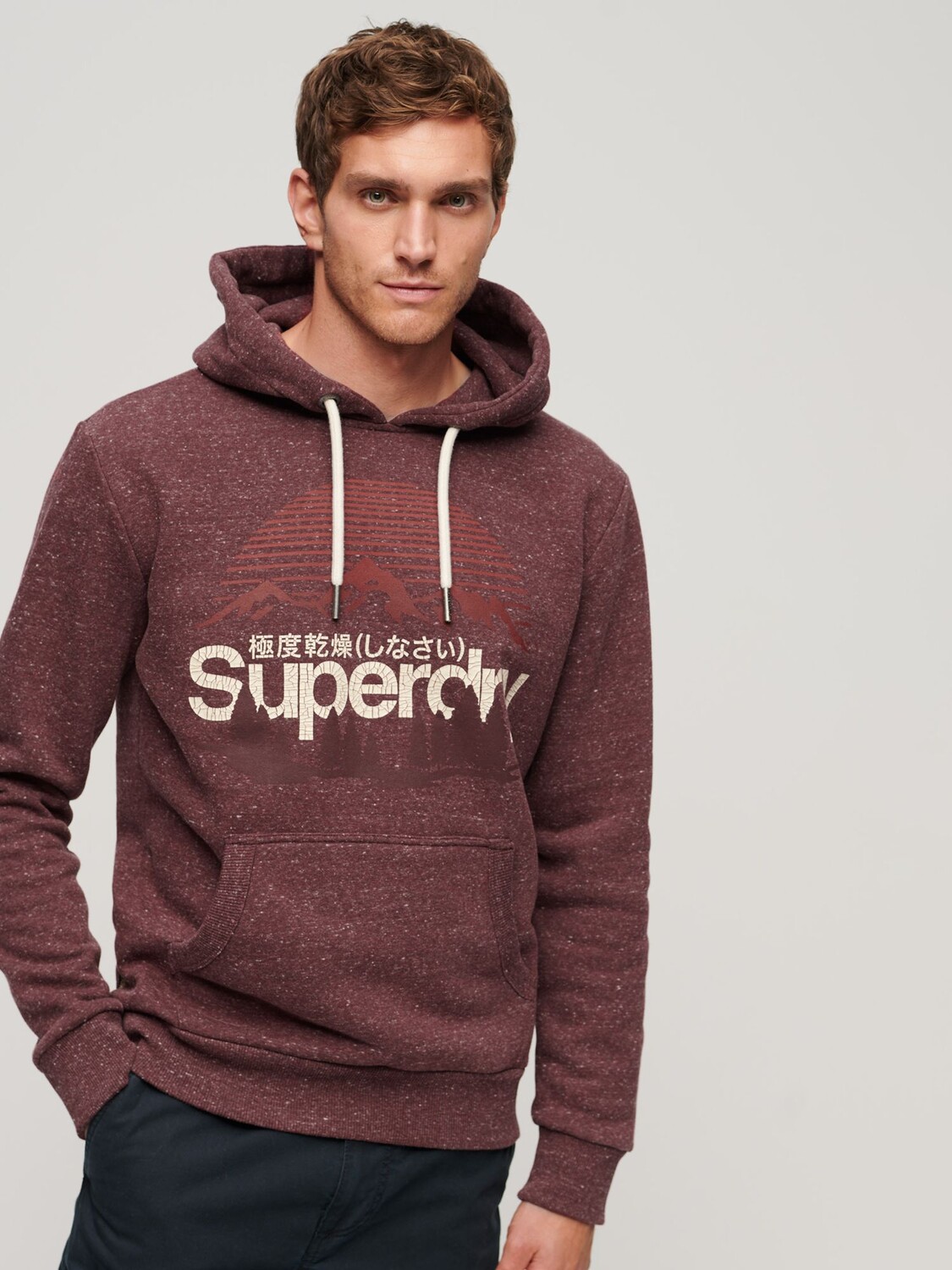 

Толстовка с логотипом Great Outdoors Superdry, бургундский вереск