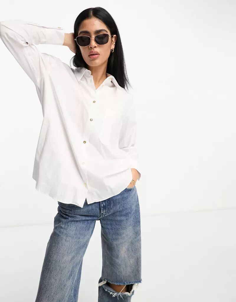 

Белая рубашка бойфренда из поплина River Island