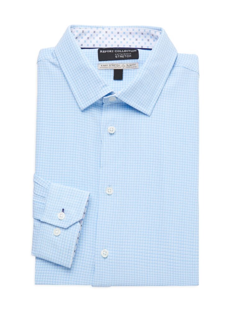 

Классическая рубашка узкого кроя в клетку Report Collection, цвет Light Blue