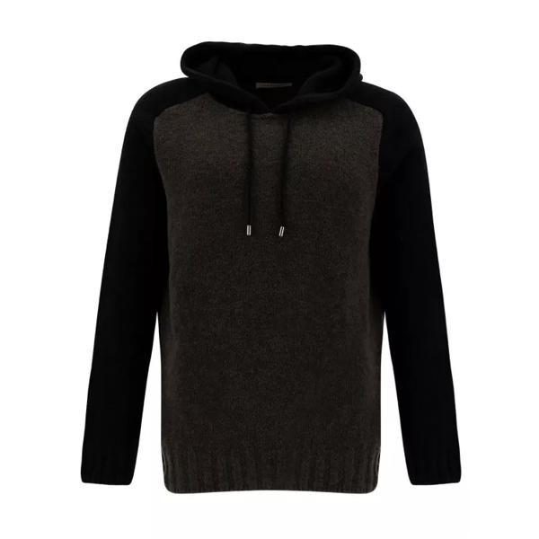 

Футболка and grey hooded bi-color sweater in wool ble La Fileria, черный