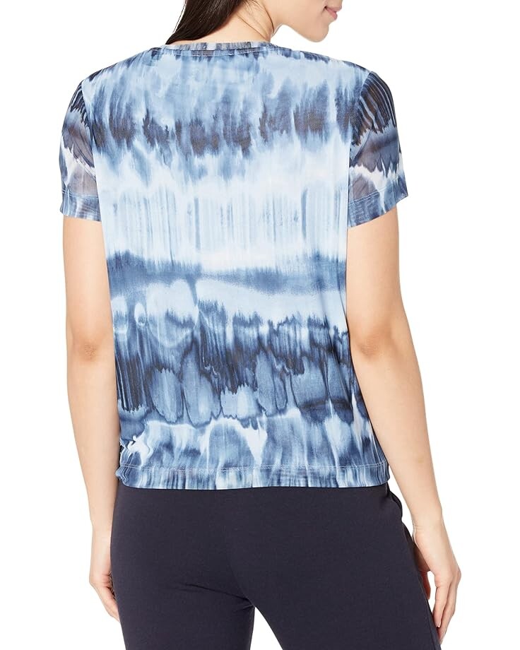 

Рубашка Calvin Klein Printed Mesh Short Sleeve Tee Shirt, цвет Dusk/Black