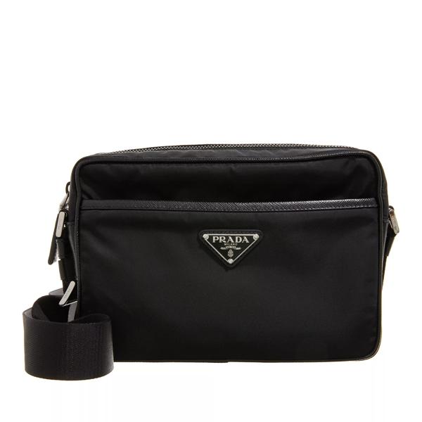 

Сумка logo-plaque messenger bag Prada, черный